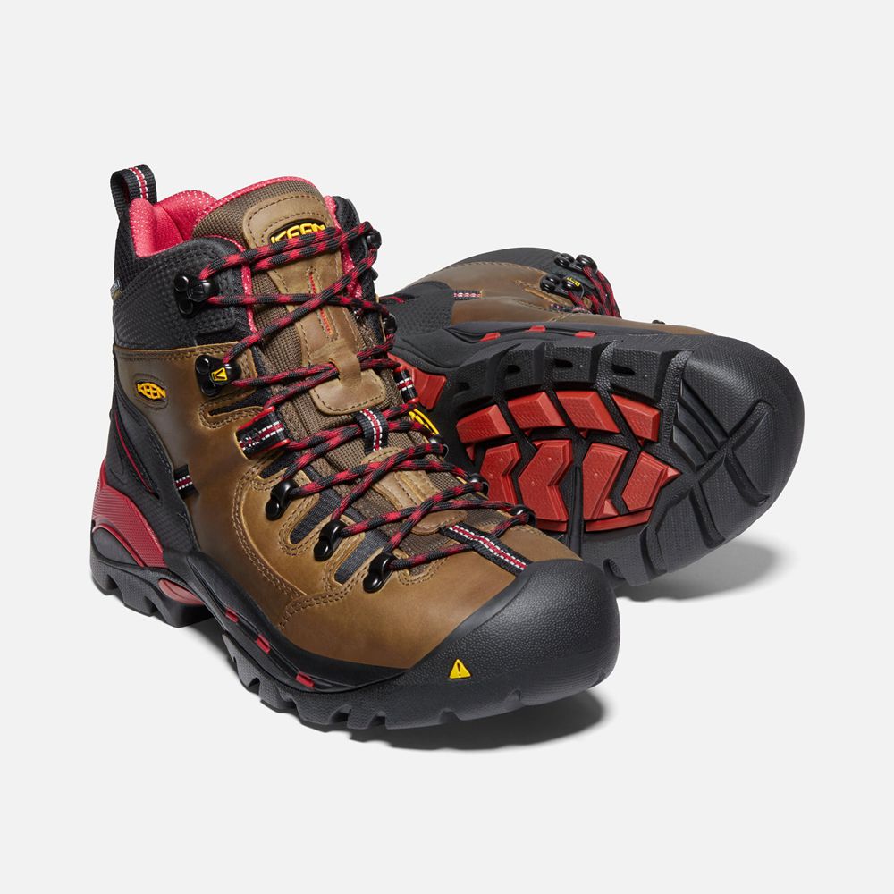 Keen Laarzen Heren Bruin/Zwart - Pittsburgh 6\" (Steel Toe) - 34809-TFWK